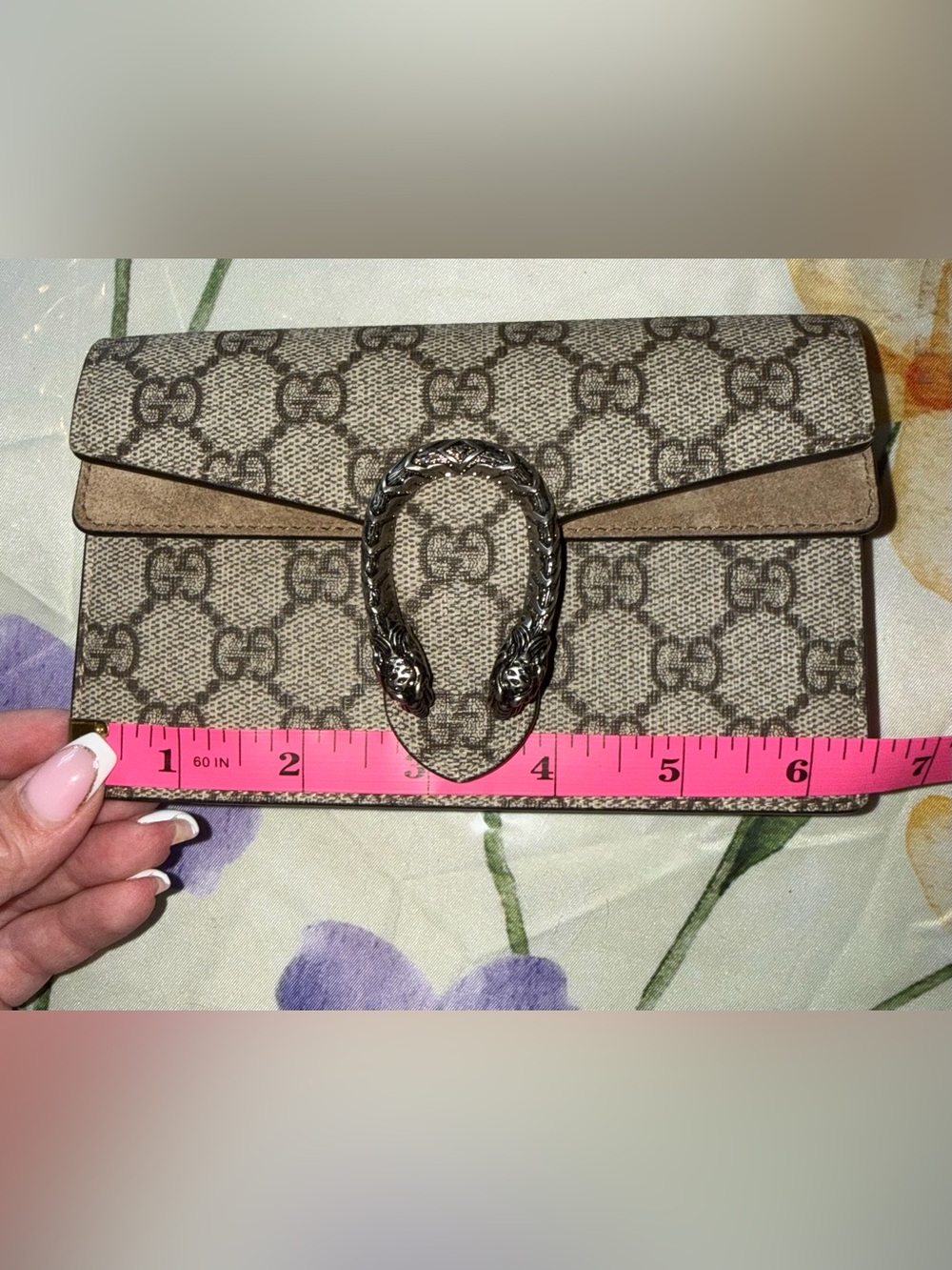 Gucci Beige GG Supreme Dionysus Mini Shoulder Bag with Silver - tone Hardware - Picture 11 of 12